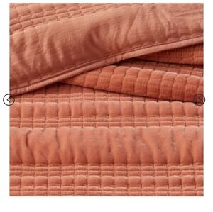 Threshold terracotta velvet quilt (king size) (quilt only)